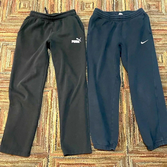 Set Of 2 women’s Warm Sweatpants/ Pants  Nike And Puma￼ Blue/ Black Size S P - Picture 1 of 7